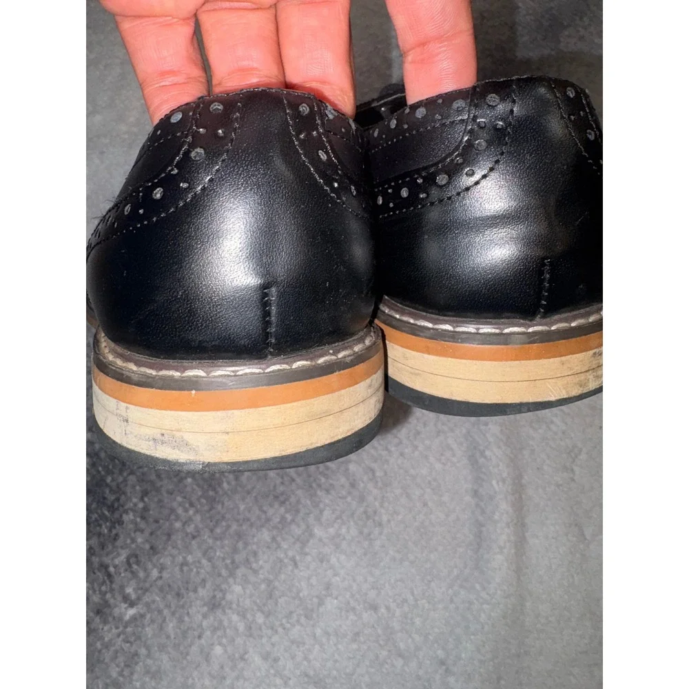 Bar‎ III Parker Mens Black Leather Cap Toe Brogue Oxford Dress Shoes Size 8.5